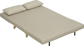 HOMCOM 3 az 1-ben Kanapéágy 130 x 78 cm, Hálószobafunkcióval, Összecsukható Kényelmes Kanapé Derékpárnával, Bársonyos Hatással, Állítható Hátkarral Na