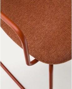 Terrakotta színű fém karfás étkezőszék Meli – Kave Home