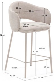 Krémszínű bárszék (ülésmagasság 65 cm) Maina – Kave Home