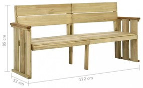 impregnált fenyőfa kerti pad 172 cm