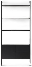 Fekete könyvespolc tölgyfa dekorral 94x210 cm Edge by Hammel - Hammel Furniture