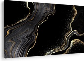 Kép - Fekete és arany márvány (90x60 cm)