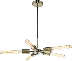 DAR LIGHTING ONI0575 ONIKA Többágú Függesztett Lámpa Antik Sárgaréz, Fekete E27 IP20