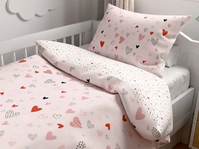 Krepp kiságy ágyneműhuzat Renforcé LOVITA rózsaszín Ágyneműhuzat mérete: 45 x 65 cm | 90 x 140 cm