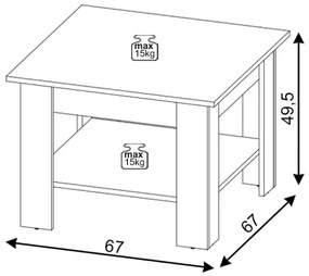 COCO dohányzóasztal – artisan tölgy