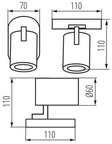 Kanlux 38964 - Fali spotlámpa LAURIN 1xGU10/10W/230V réz/fehér