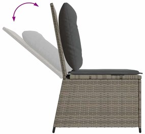 Kerti kanapé párnával Szürke Poli rattan