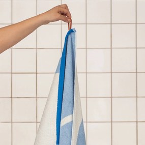 Fehér-kék bio pamut törölköző szett 2 db-os 50x90 cm Nova Arte – Mette Ditmer Denmark