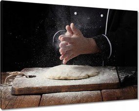 Vászonkép 100x70 Szakács kéz fehér liszt