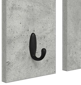 Fali Kabáthorog polcokkal Beton szürke 85 x 10 x 45 cm Faanyag