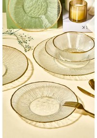 24 darabos étkészlet – átlátszó üveg, arany