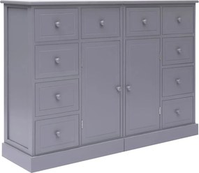 vidaXL 10 fiókos szürke fa tálalószekrény 113 x 30 x 79 cm