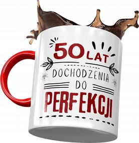 Piros Bögre Születésnapra 50 50-es 50-es Ajándék Nyomtatott Fotóval