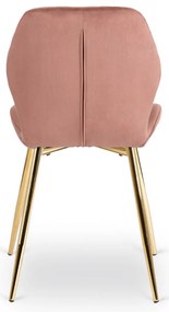 Elegáns Bársony Étkezőszék Rózsaszín/Arany Színben. IRYS