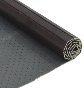 négyszögletű sötétbarna bambusz szőnyeg 100 x 400 cm
