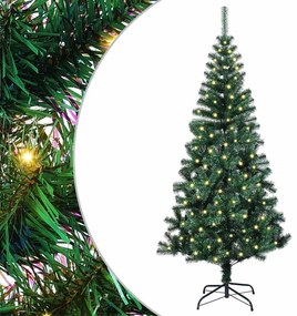 Műkarácsonyfa dekoratív vonós lámpákkal Zöld 120cm PVC