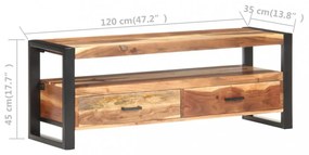 tömör fa TV-szekrény mézszínű felülettel 120 x 35 x 45 cm