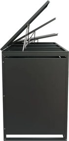 Fém tároló 3 kukához antracit 197×116×80 cm