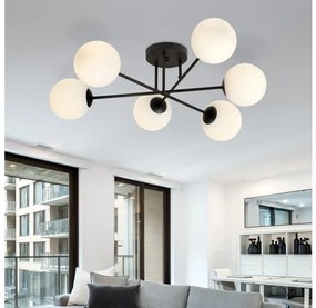 Csillár ROMA 6xE14/10W/230V fekete/fehér