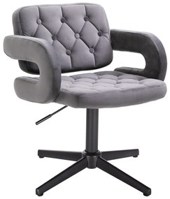 HR8403CROSS Grafit modern velúr szék fekete lábbal
