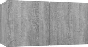 vidaXL szürke sonoma színű szerelt fa függő TV-szekrény 60x30x30 cm