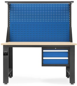 Munkapad LOGAN, 1500 x 1700 x 750 mm, antracis-kék