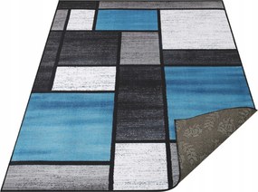Szőnyeg 120x170 CM Kék-szürke Nappaliba Geometrikus Csúszásgátló Minta