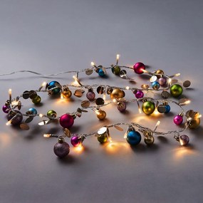 JOLLY LIGHTS LED égősor gömbdíszekkel és USB kábellel, színes