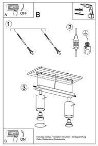 Sollux SL.0092 - Spotlámpa RING 2 2xGU10/10W/230V fekete