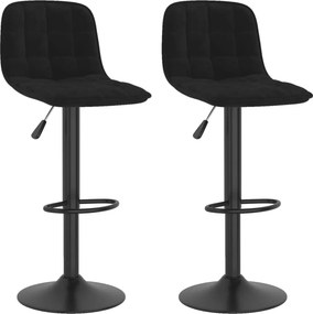 vidaXL 2 db fekete bársony bárszék