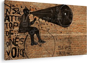 Kép - Férfi kerékpáron Banksy stílusában (90x60 cm)