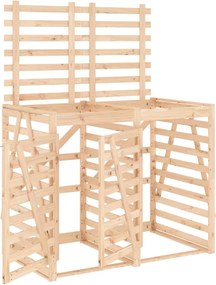 vidaXL dupla tömör fenyőfa görgős szemeteskuka-tároló