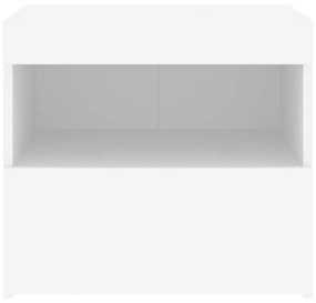 2 db fehér műfa éjjeliszekrény LED-fényekkel 50x40x45 cm