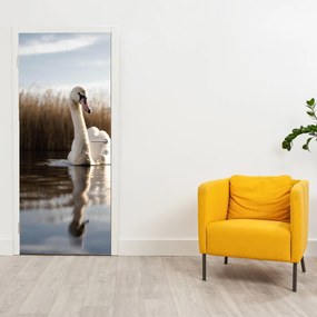 Fotótapéta ajtóra - Hattyú (95x205cm)