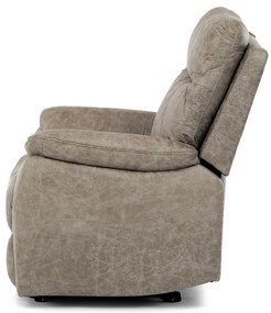 TV és relax Fotel kézi vezérléssel, vintage dekorációjú, szarvasgombás szövettel bevonva