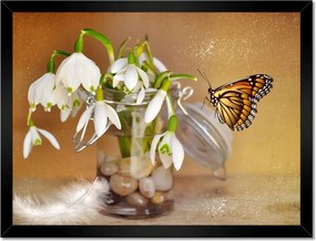 Poszterek keretben 40x30 Pillangó és hóvirág