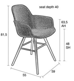 Albert Kuip karfás design szék