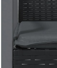 6 db fekete polyrattan kerti szék párnával 56,5x57x83 cm