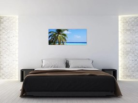 Pálmafák a strandon képe (120x50 cm)