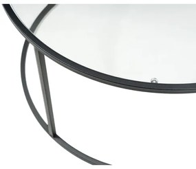 Kávésasztal BERLIN 45x80 cm fekete/átlátszó