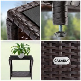 Casaria® Vedis rattan asztal 45x45x40cm - barna