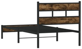 sonoma tölgy színű fejtámlás ágykeret matrac nélkül 90 x 190 cm