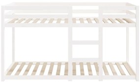 fehér tömör fenyőfa emeletes ágy 90 x 200 cm