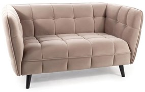 Castello Velvet kanapé, kétüléses, világosbarna / fekete