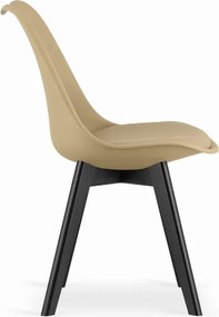 AKCIÓ Bézs BALI MARK szék fekete lábakkal II. osztályú