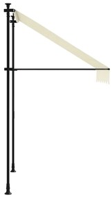krémszínű szövet és acél feltekerhető napellenző 150 x 150 cm