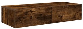 Falipolc fiókokkal füstölt tölgy 80x33x17 cm műszaki fa