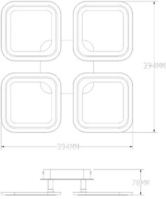 Zuma Line MS232040R-BK-LED Dimmelhető lámpa STELLAR LED/30W/230V 3000-6000K fekete + távirányító
