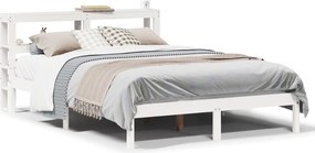 vidaXL fehér tömör fenyőfa ágy matrac nélkül 140 x 200 cm