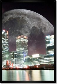 Poszterek keretben 40x60 Város éjszaka Hold